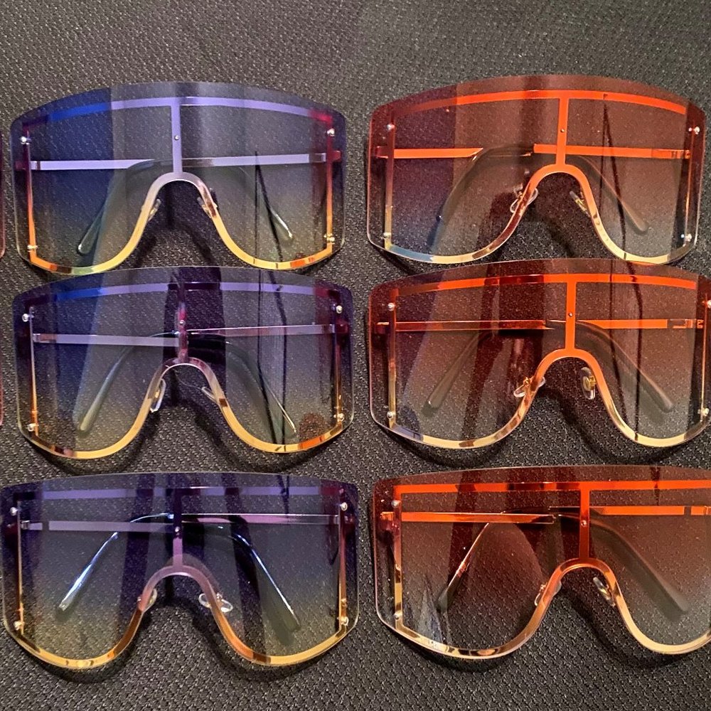 Purple Oversized Frameless Sunglasses